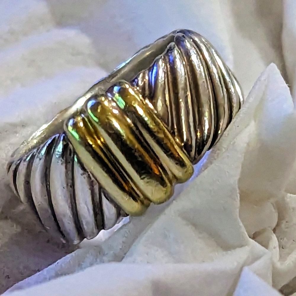 14K & 925 David Yurman Cable Ring Size 6